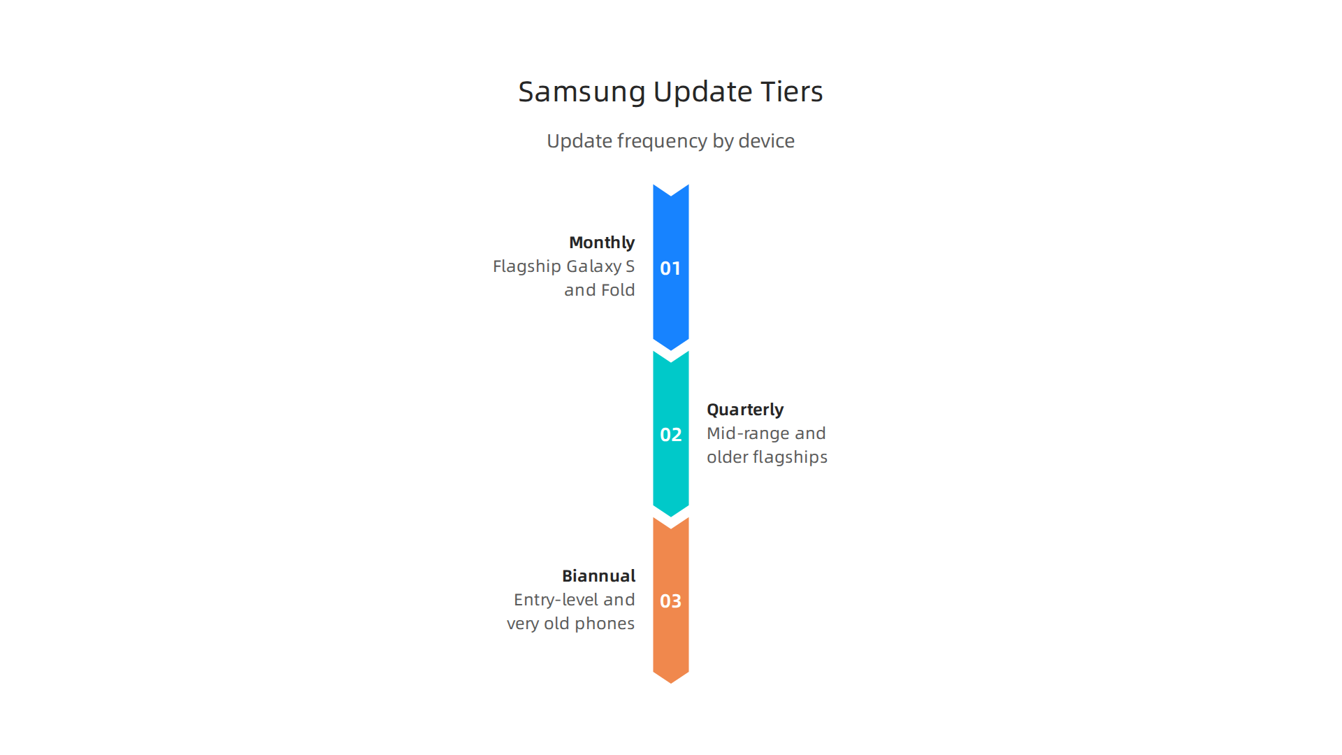 Understand Samsung's tiered update schedule, which varies by phone model, ensuring different devices receive timely security and feature enhancements.