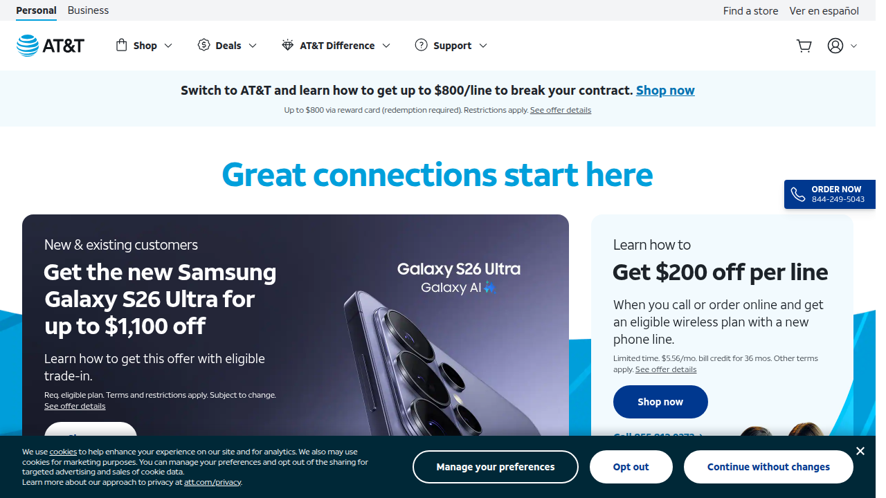 Explore mobile plans, devices, and upgrade programs from AT&T, a major carrier offering the Galaxy Watch 7.