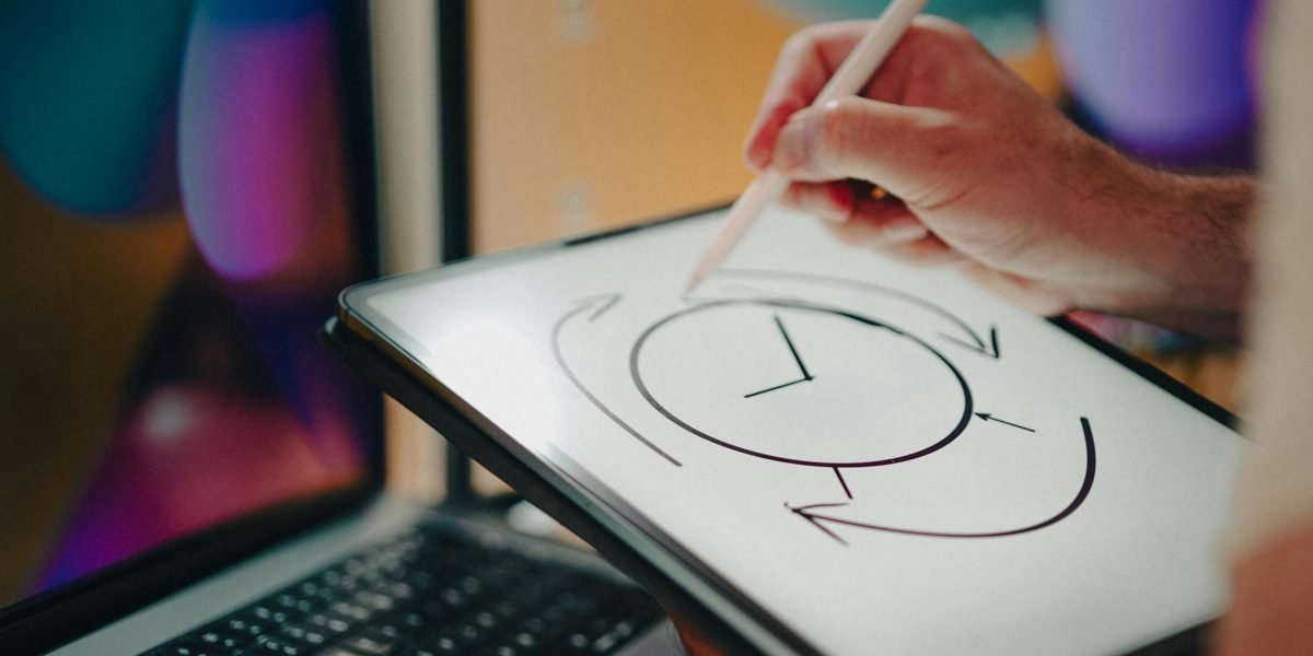 A user leveraging tablet features for multitasking or creative work, enhancing productivity.