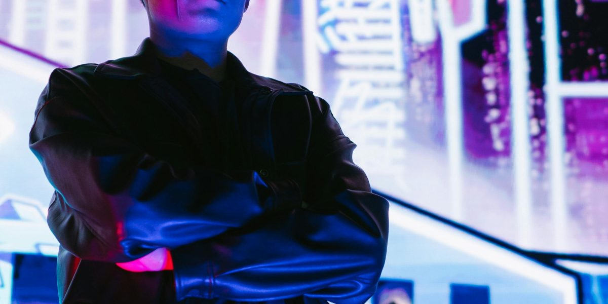 A professional reflecting on future technological trends and their impact.