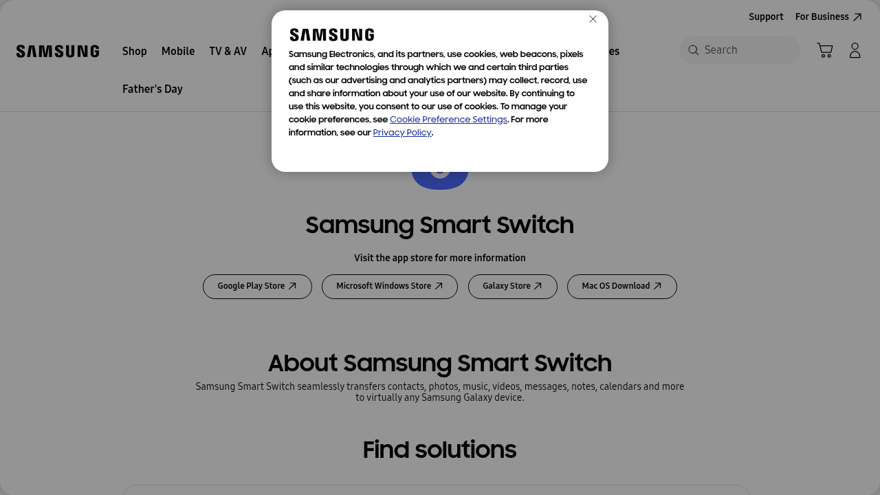 A screenshot of the Samsung Smart Switch software page, highlighting its device health and IMEI management features.