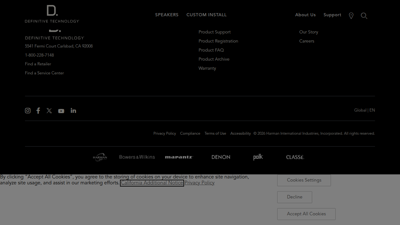 Visit the official Definitive Technology website for product details and refurbished deals.