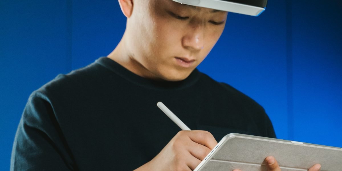 A person looking ahead and planning for future technology needs in a modern home environment.