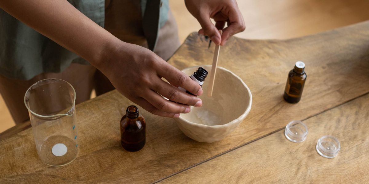 A person examining a product made from sustainable materials, considering its environmental impact.