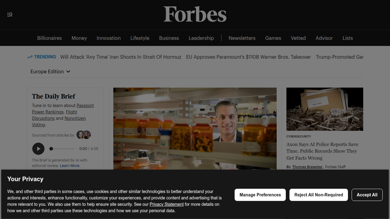 Read articles from Forbes covering technology news and cybersecurity tips.