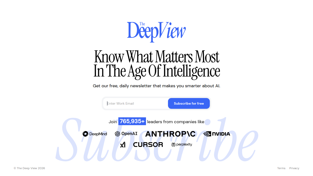 Subscription page for The AI Newsletter Worth Reading, highlighting the importance of staying informed on AI and technology.