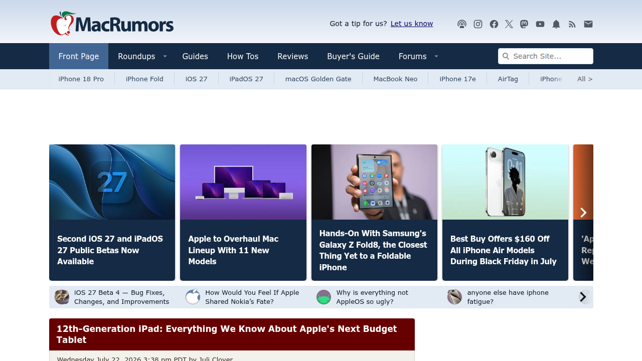 MacRumors offers in-depth roundups and reliable rumors about upcoming and current iPhone models.