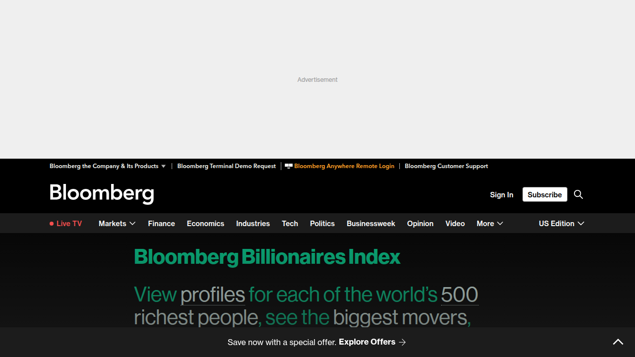 A look at the detailed methodology used by the Bloomberg Billionaires Index to calculate individual net worth.