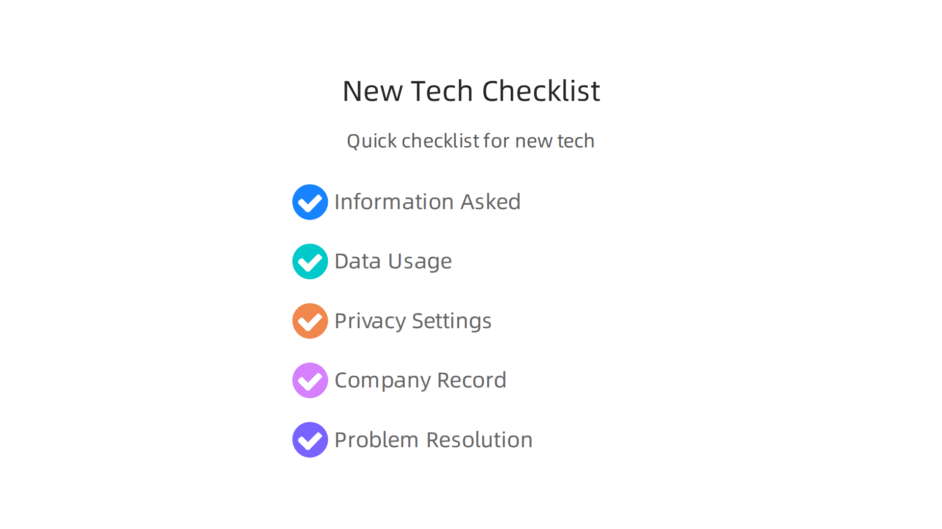 A checklist for consumers to evaluate security and privacy aspects of new technology.