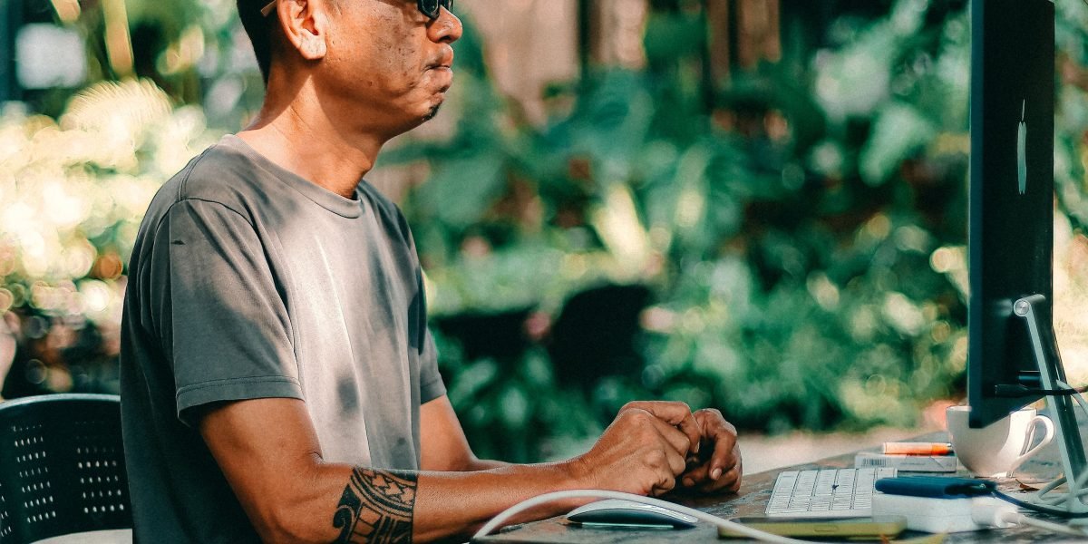 A professional experiences a sense of accomplishment, driven by efficient use of digital tools.