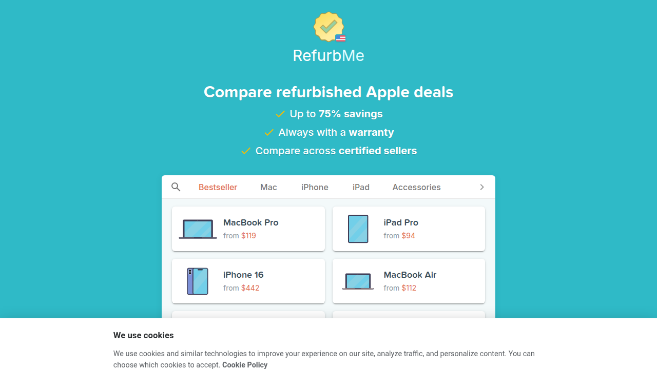 Visit RefurbMe to compare prices for refurbished iPhone 14 Pro Max models from various certified retailers.